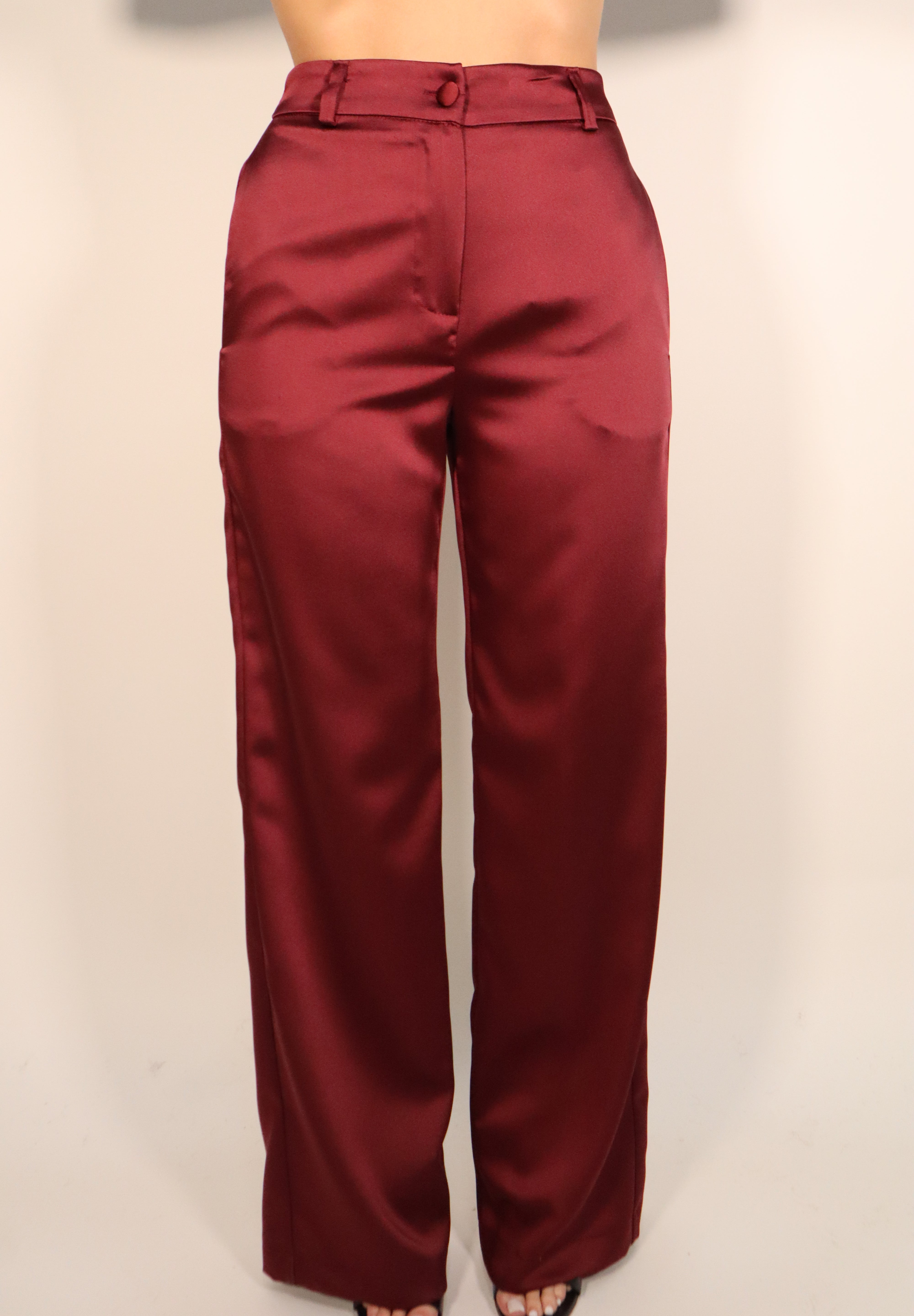 PANTALONE SATIN VINO