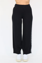 BLACK WOOL TROUSERS WITH BAND