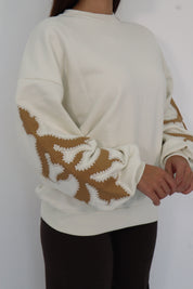 JACQUARD CREW NECK SWEATSHIRT