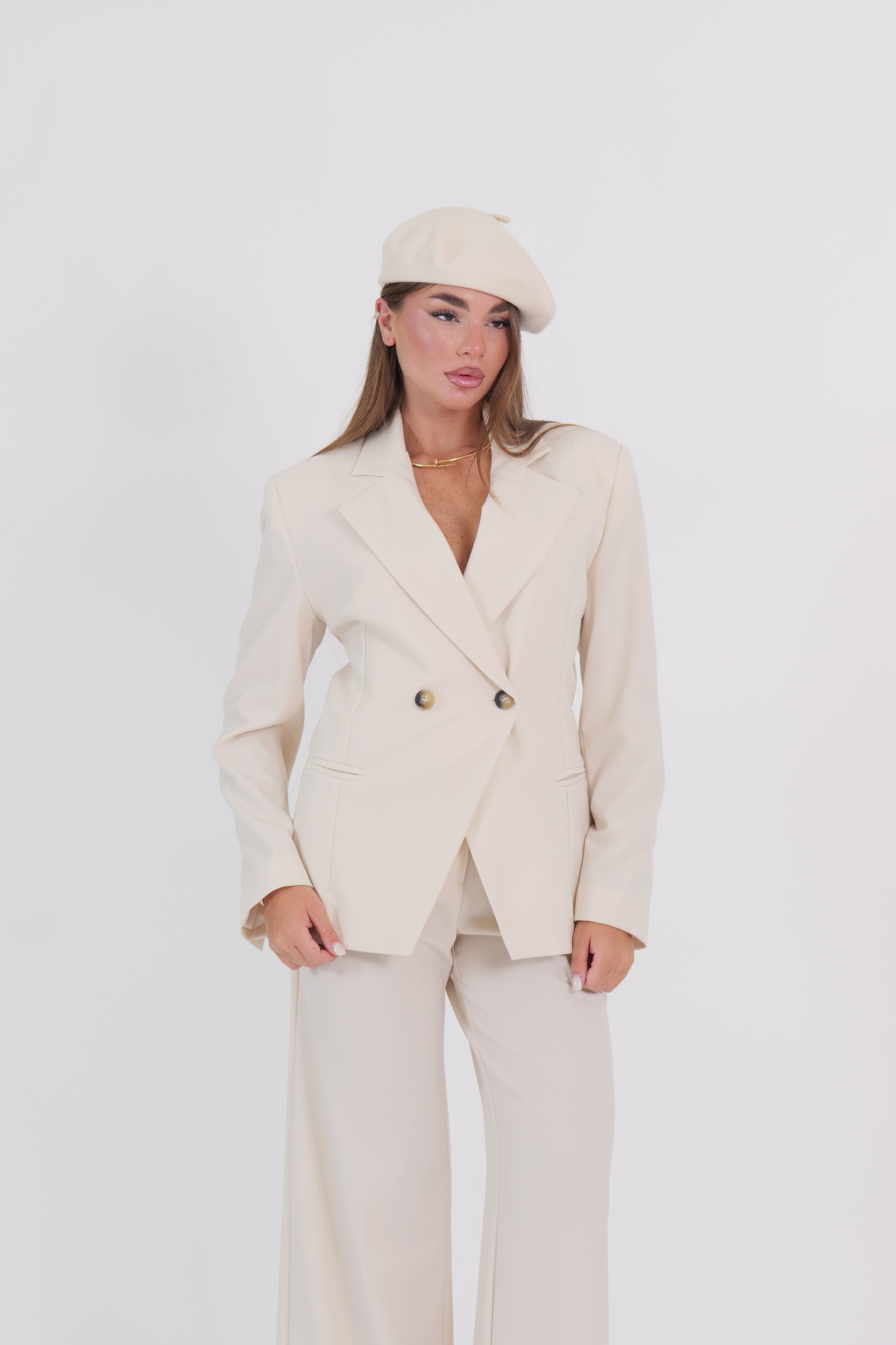 BLAZER ANA DOPPIOPETTO BURRO