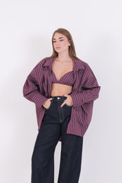 TWIN SET LINES BORDEAUX