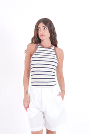 CANOTTA RIGHE BLU