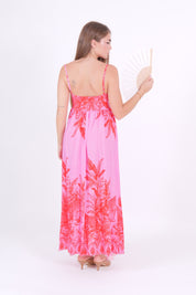 ABITO LEOPARD ROSA/ROSSO