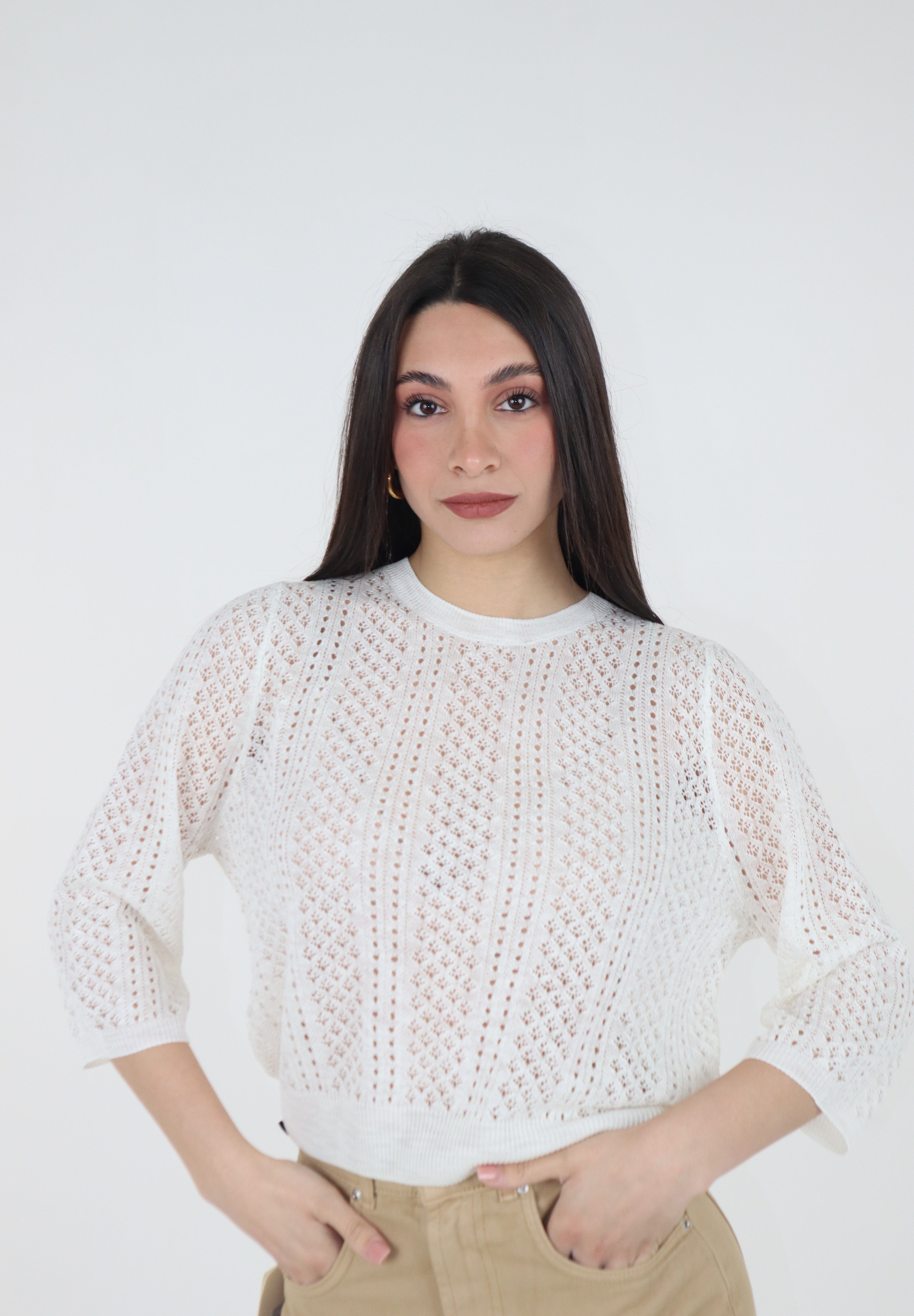 MAGLIA TRAFORATA naturale