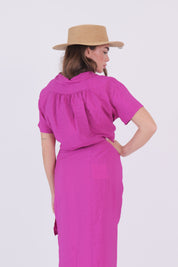 CAMICIA MEZZA MANICA MAGENTA
