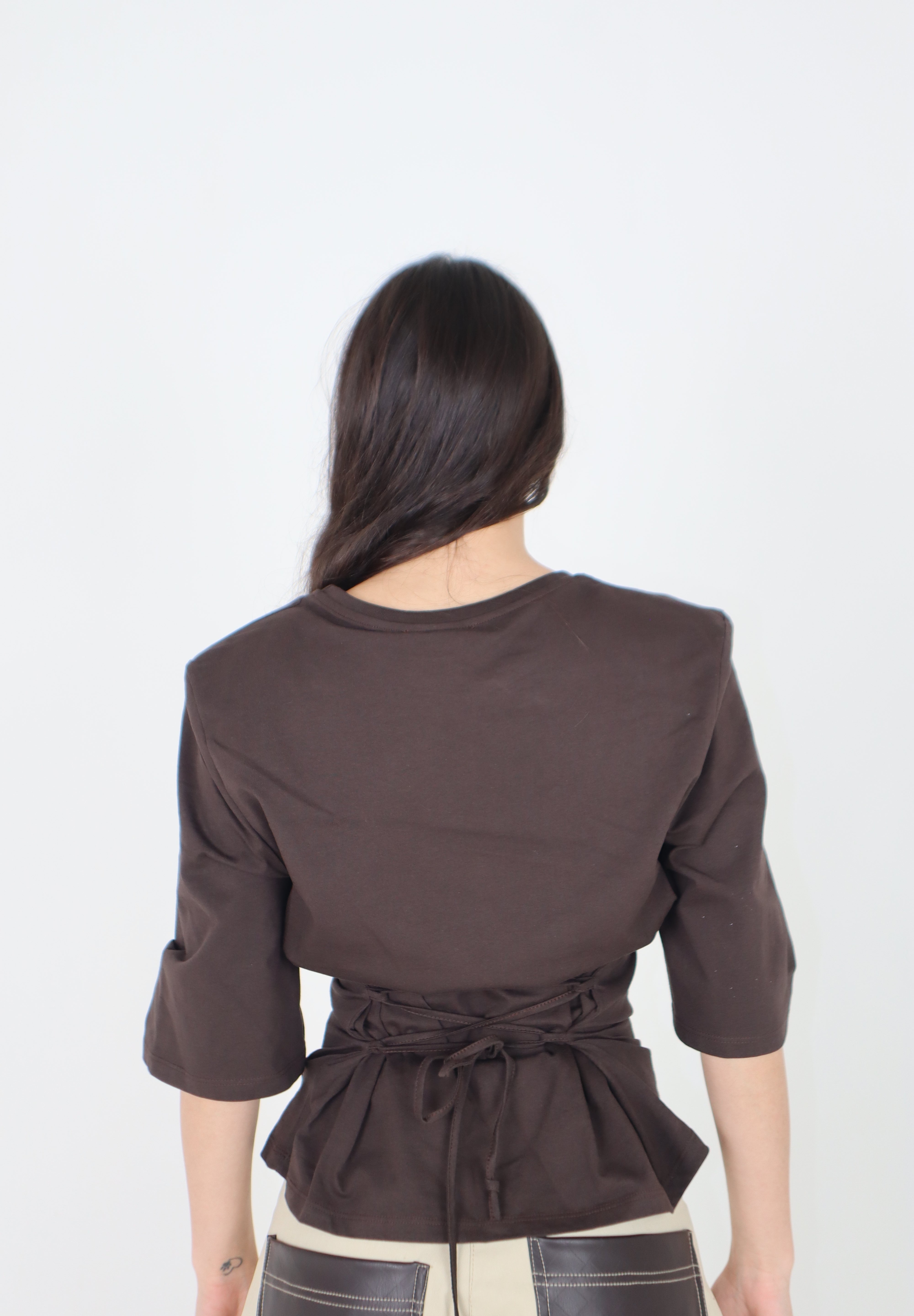 T-SHIRT CORSET BROWN