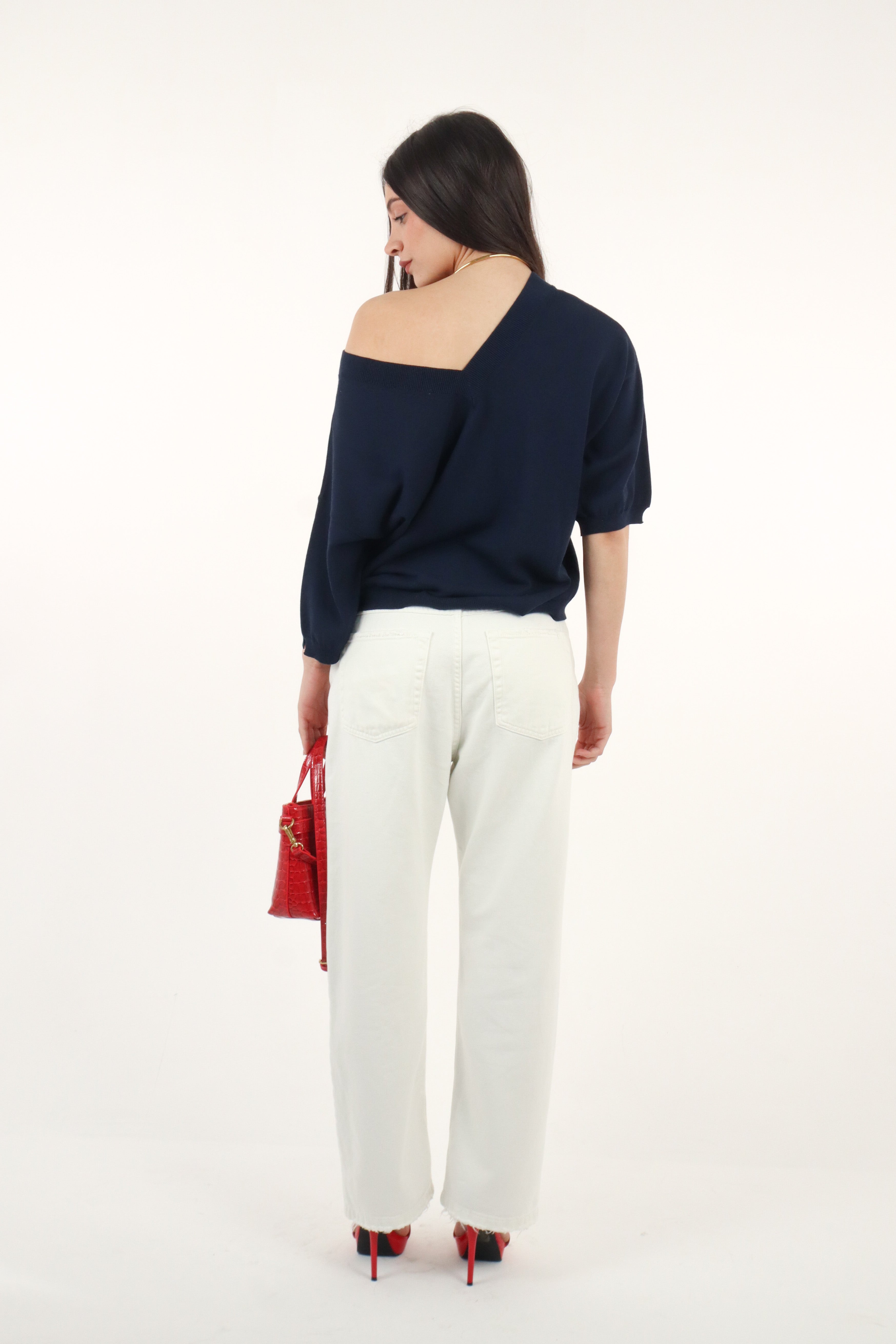 MAGLIA SCOLLO V BLU
