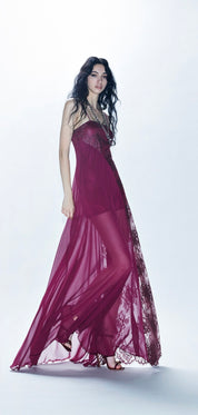 LONG DRESS NOA BURGUNDY