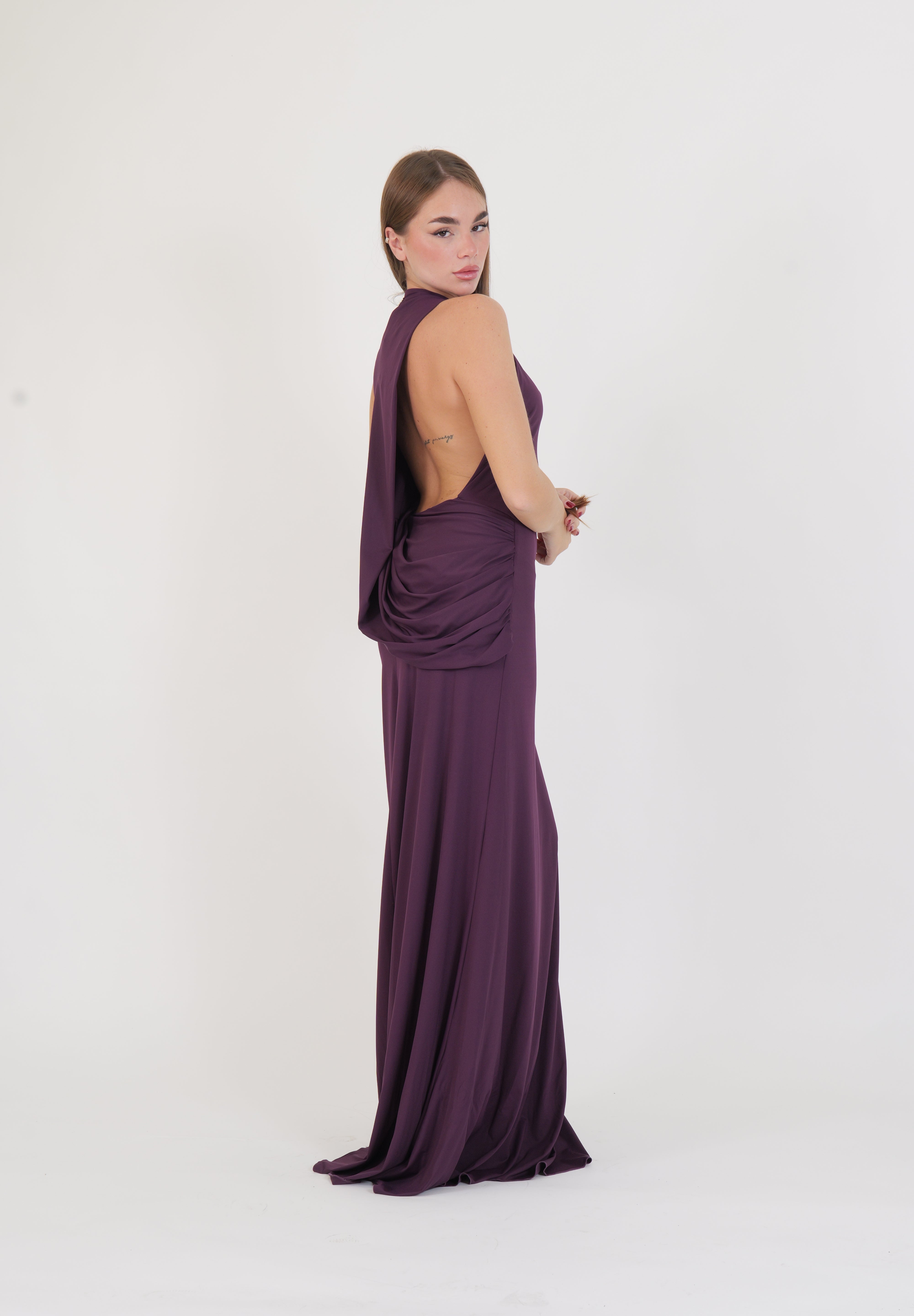 LONG DRESS SOLEN RUBY NOIR