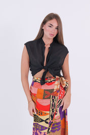 CAMICIA SMANICATA MUSSOLA NERA