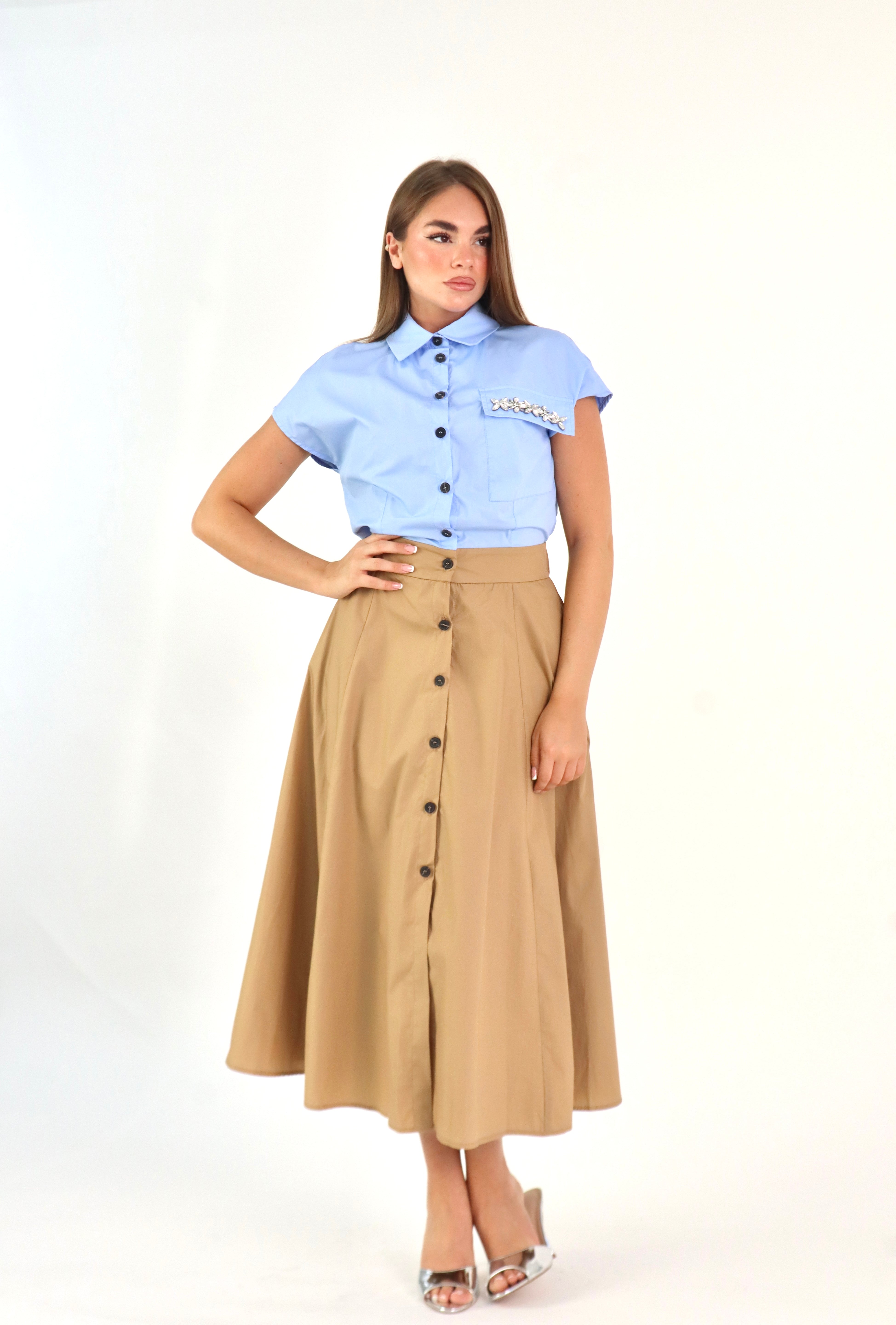 ABITO CELESTE CAMEL