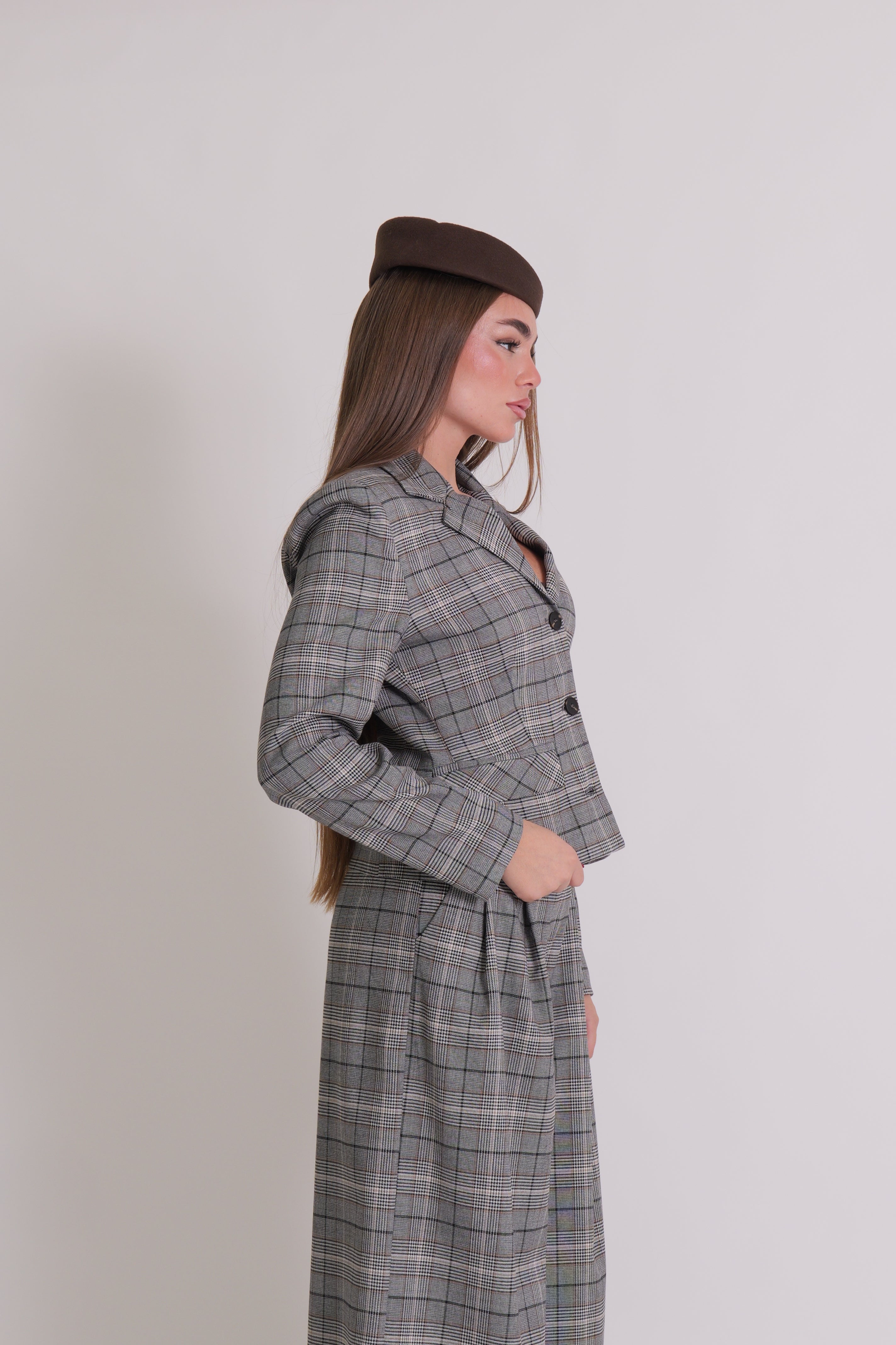 GIACCA TARTAN GRIGIO