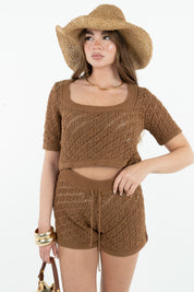 CROP TOP BROWN
