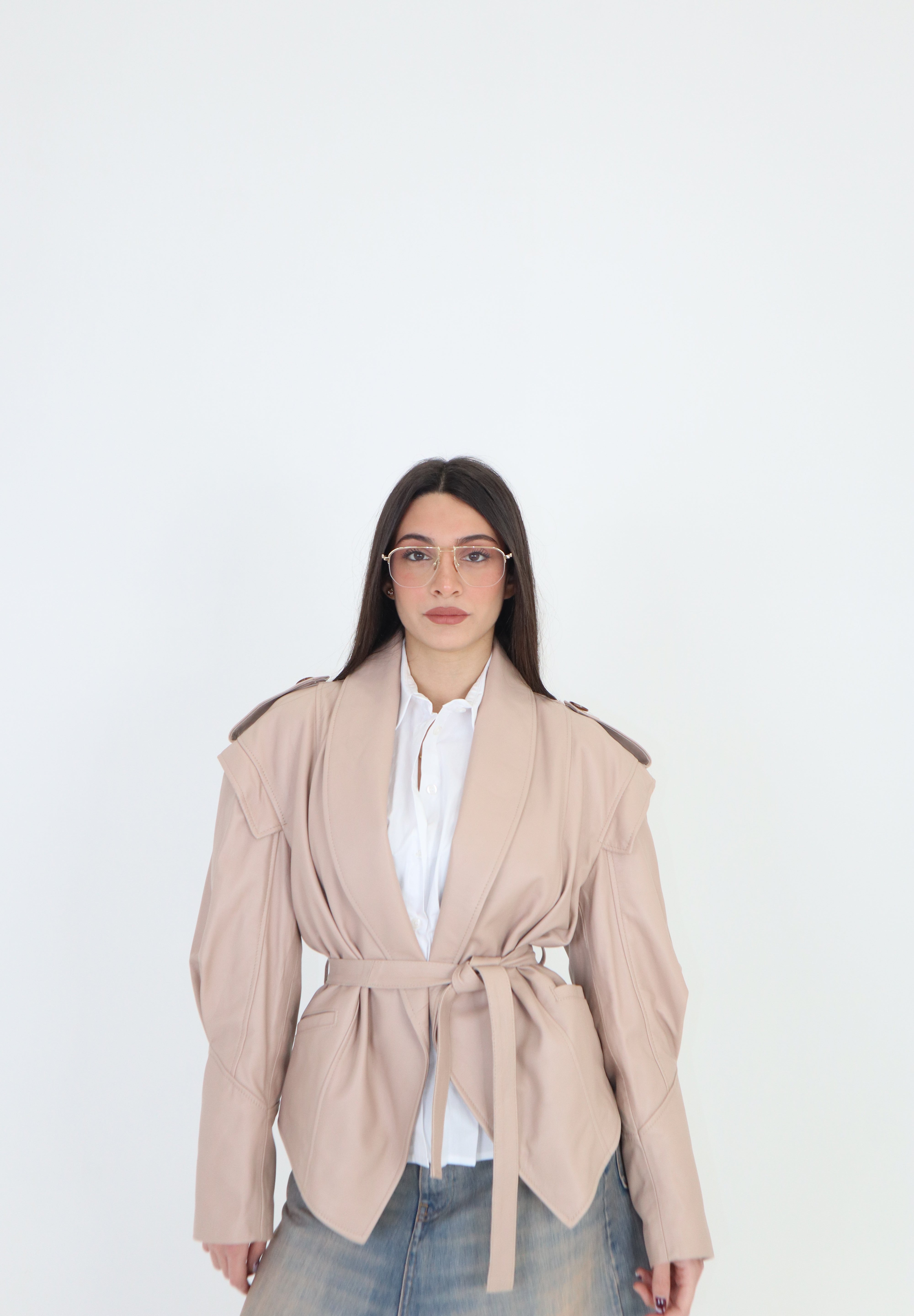 GIACCA IN PELLE PERLA