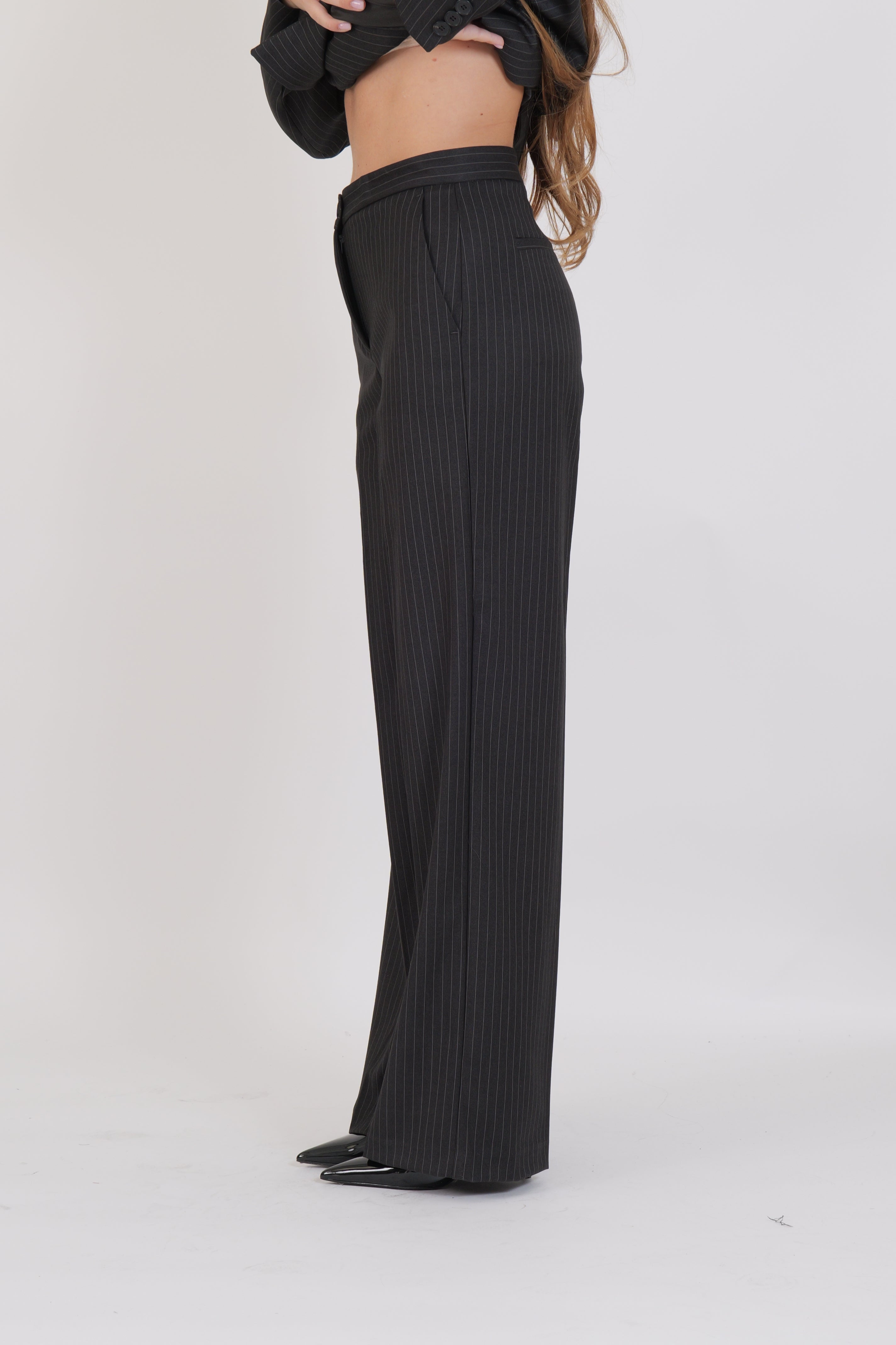 PANTALONE GESSATO ANTRACITE VICOLO