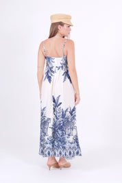ABITO LEOPARD BIANCO/BLU