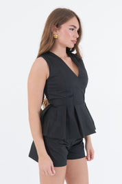TOP SCOLLO V ANA NERO