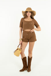 CROP TOP BROWN