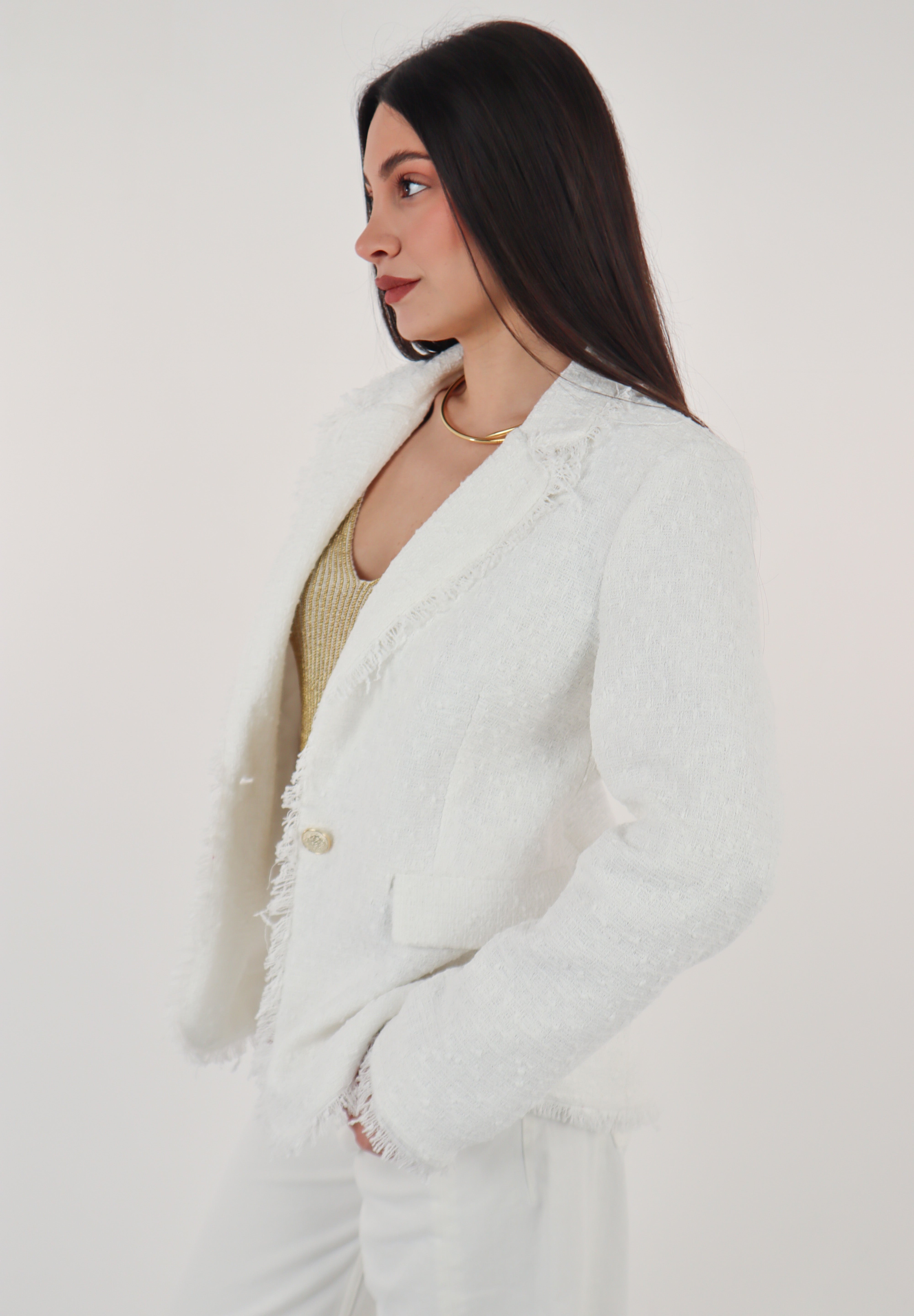 GIACCA BOUCLE BIANCO