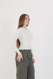 MAGLIA COSTINA MANICA LUNGA BURRO