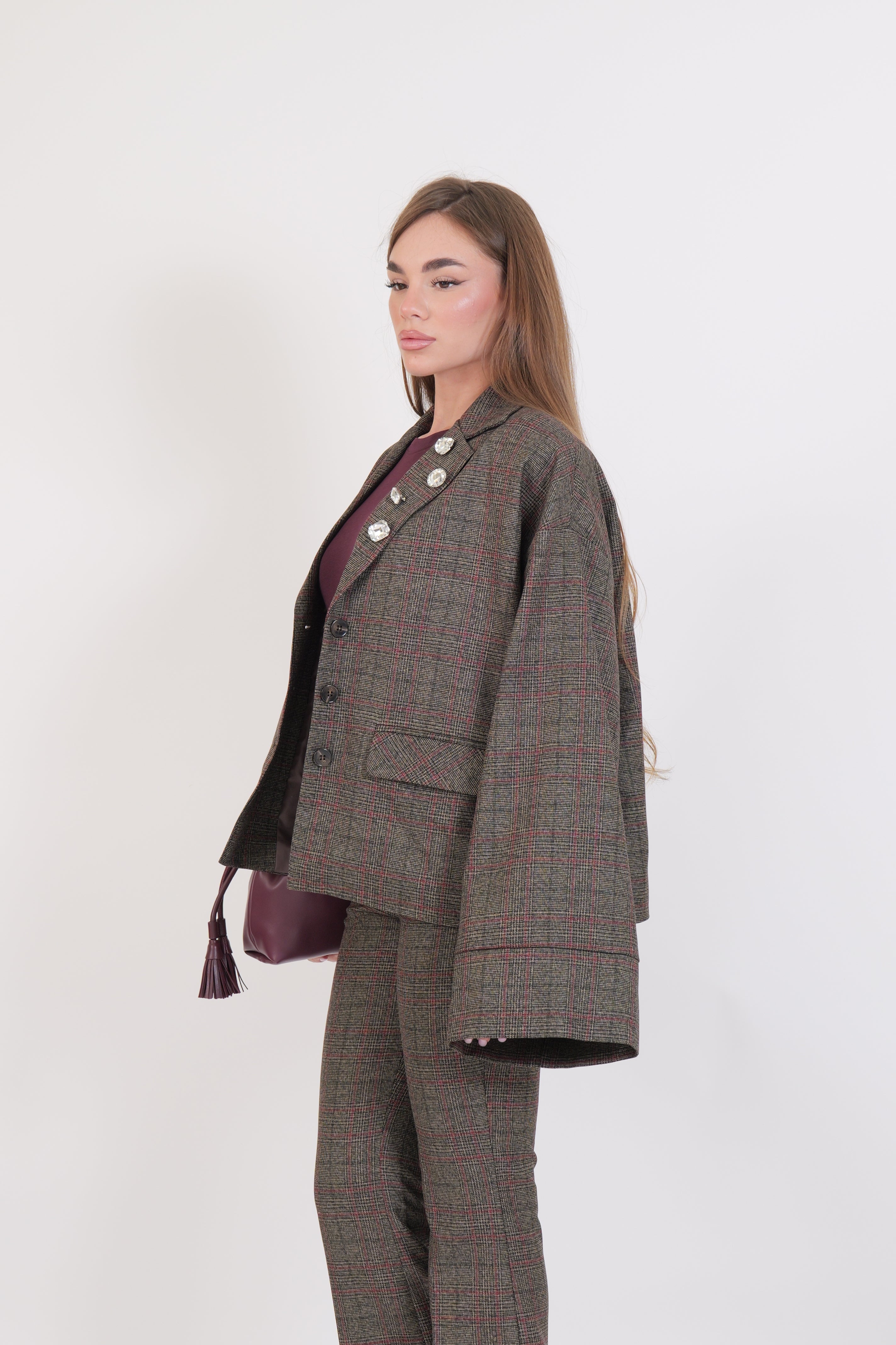 BLAZER SWAROVSKI MORO/ROSSO