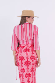 CAMICIA MUSSOLA RIGA ROSA/FUXIA