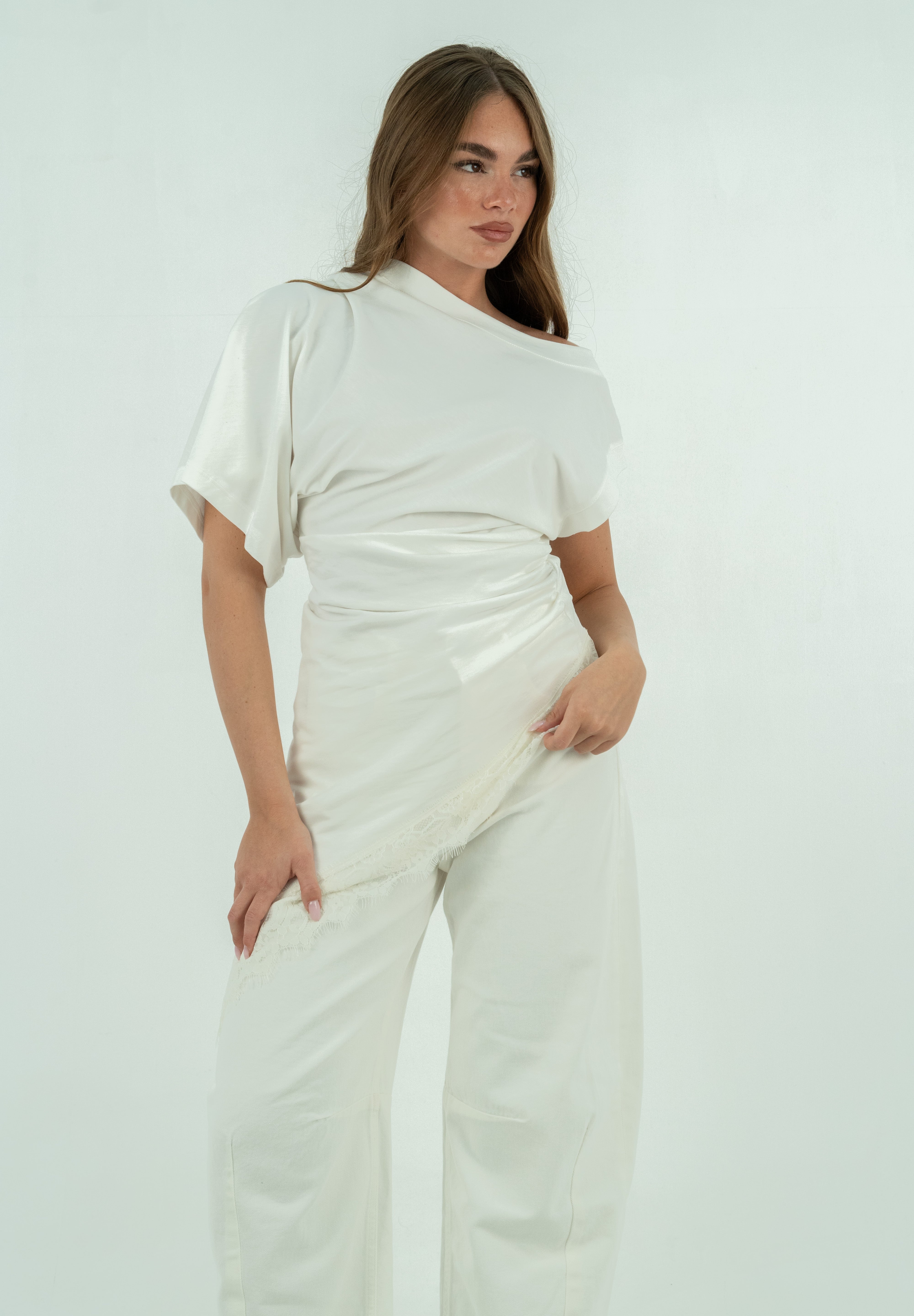 T-SHIRT PIZZO BIANCO