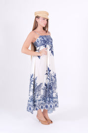 ABITO LEOPARD BIANCO/BLU