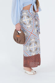 GONNA PAREO FOULARD MORO/AZZURRO