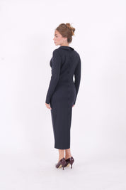 ABITO MARY GESSATO BLU
