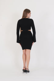 MINI DRESS CUT OUT NERO