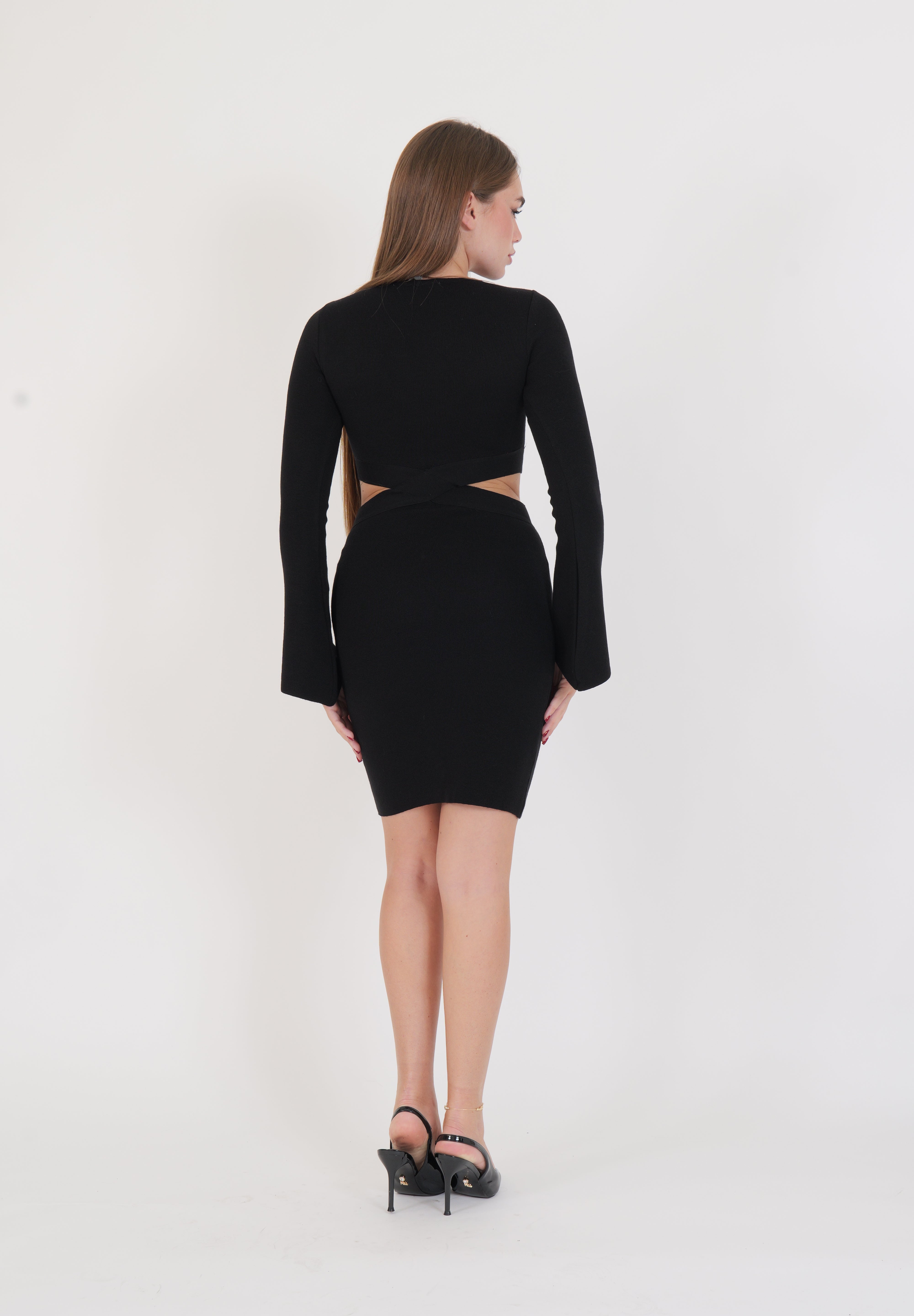 MINI DRESS CUT OUT NERO