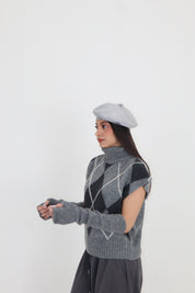 GILET COLLO ALTO ROMBI