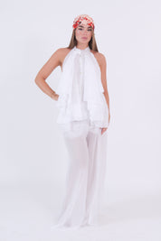PANTALONE SFRANGIATO BIANCO