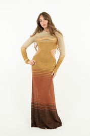 LONG DRESS CHEVRON CUT OUT
