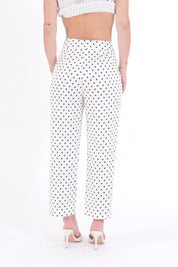 PANTALONI CAPRI POIS PANNA