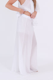 PANTALONE SFRANGIATO BIANCO