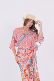 CAMICIA MUSSOLA LINES ROSA