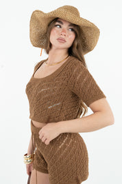 CROP TOP BROWN