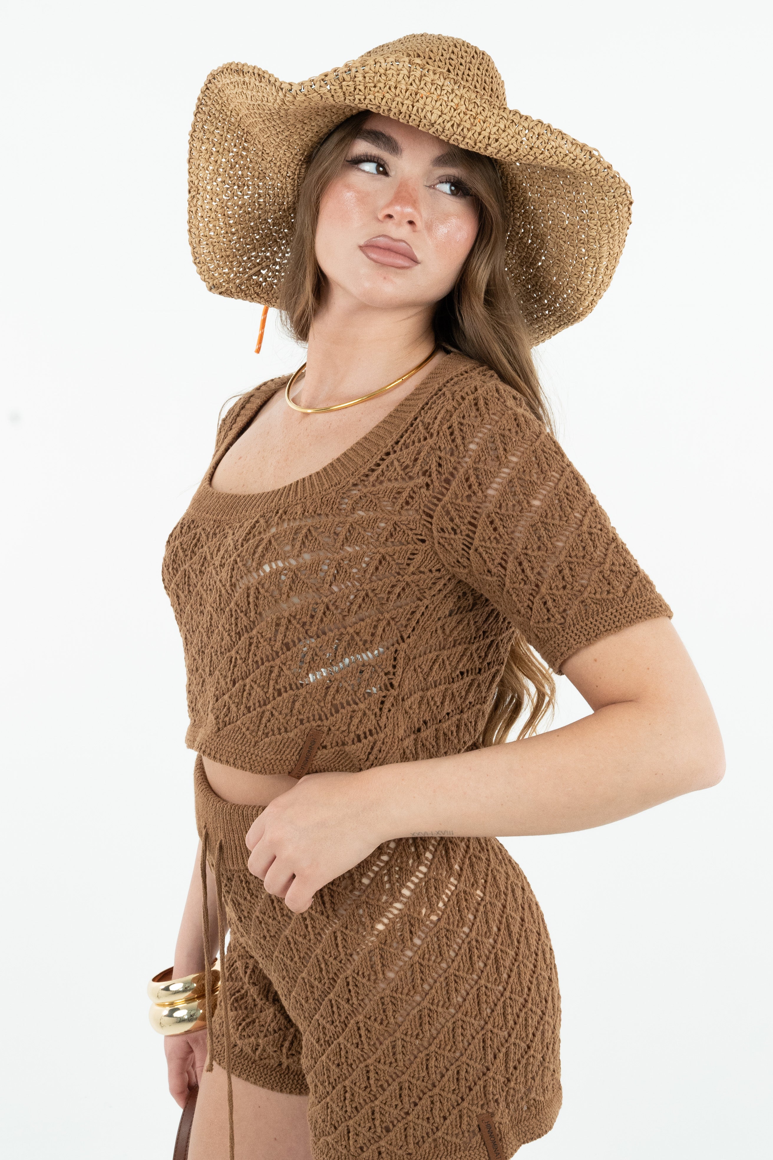 CROP TOP BROWN