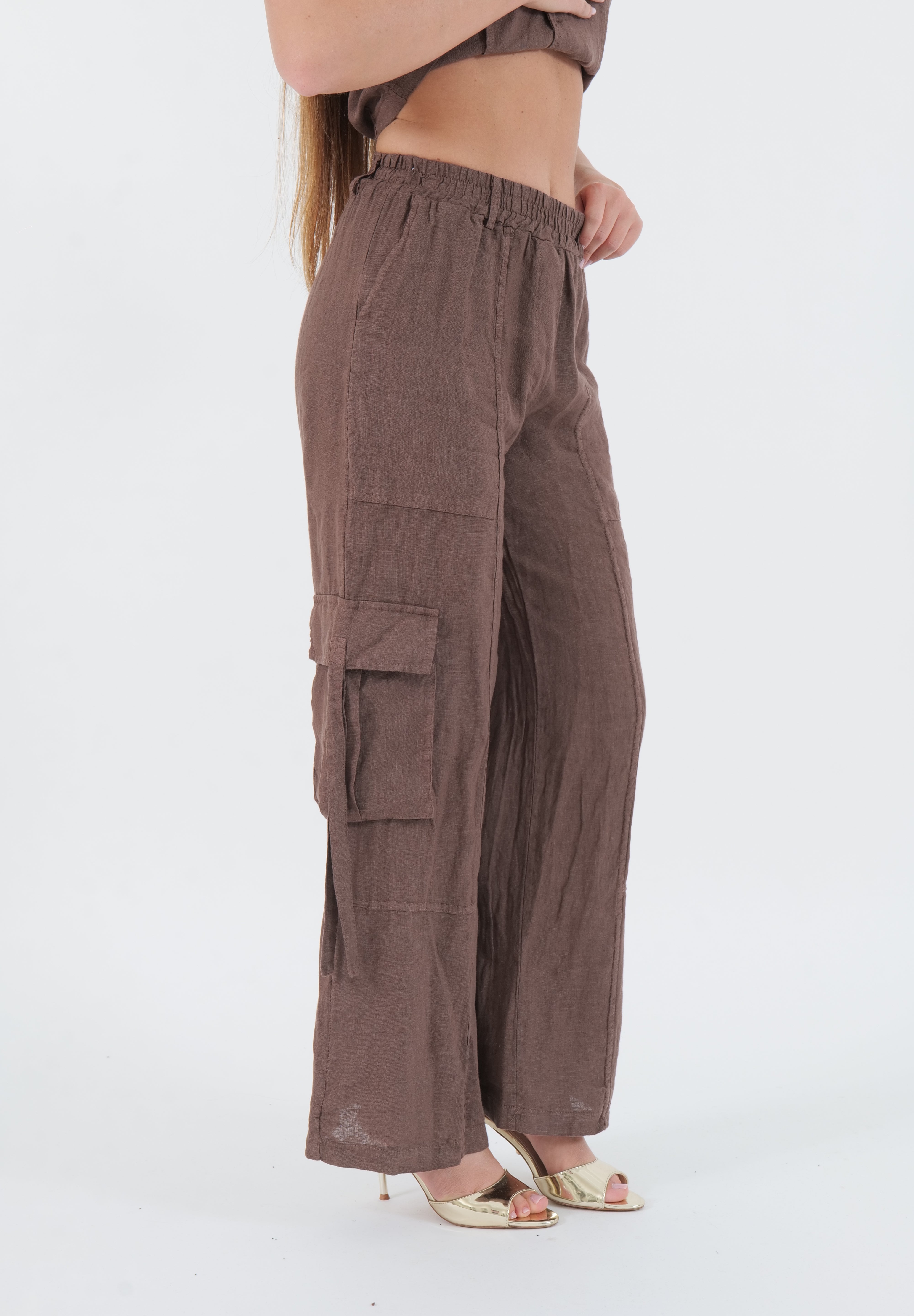 PANTALONE LINO CHOCOLATE