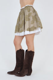 GONNA RICAMATA MILITARE