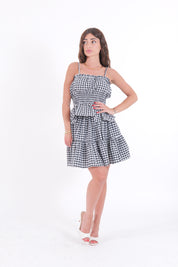 MINIGONNA VICHY NERO