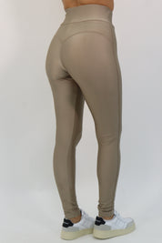 SHINY LYCRA LEGGINGS WITH SIDE PRINT