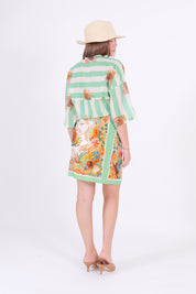 MINI GONNA PAREO FOULARD VERDE