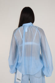 CAMICIA FIOCCO CELESTE