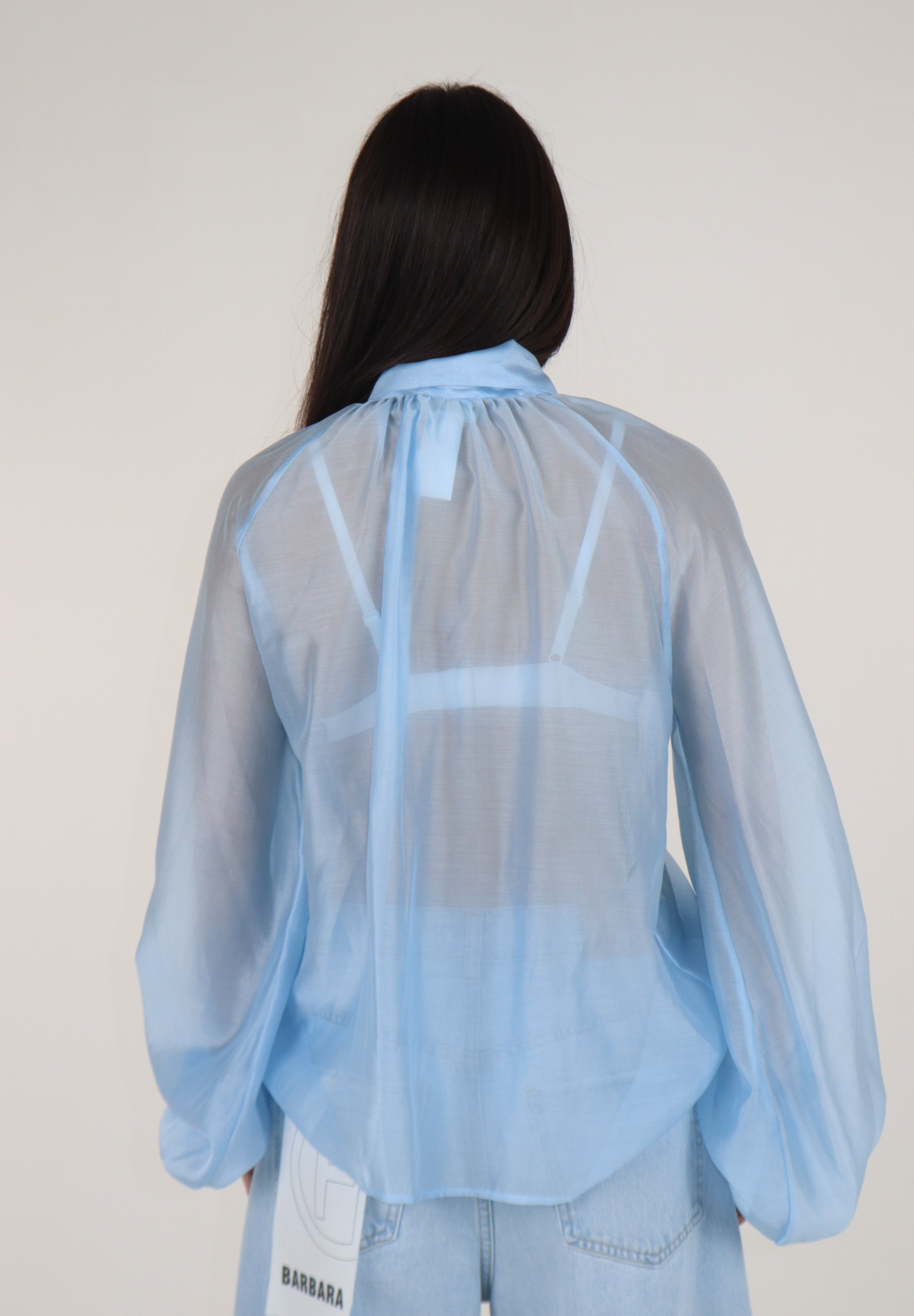 CAMICIA FIOCCO CELESTE