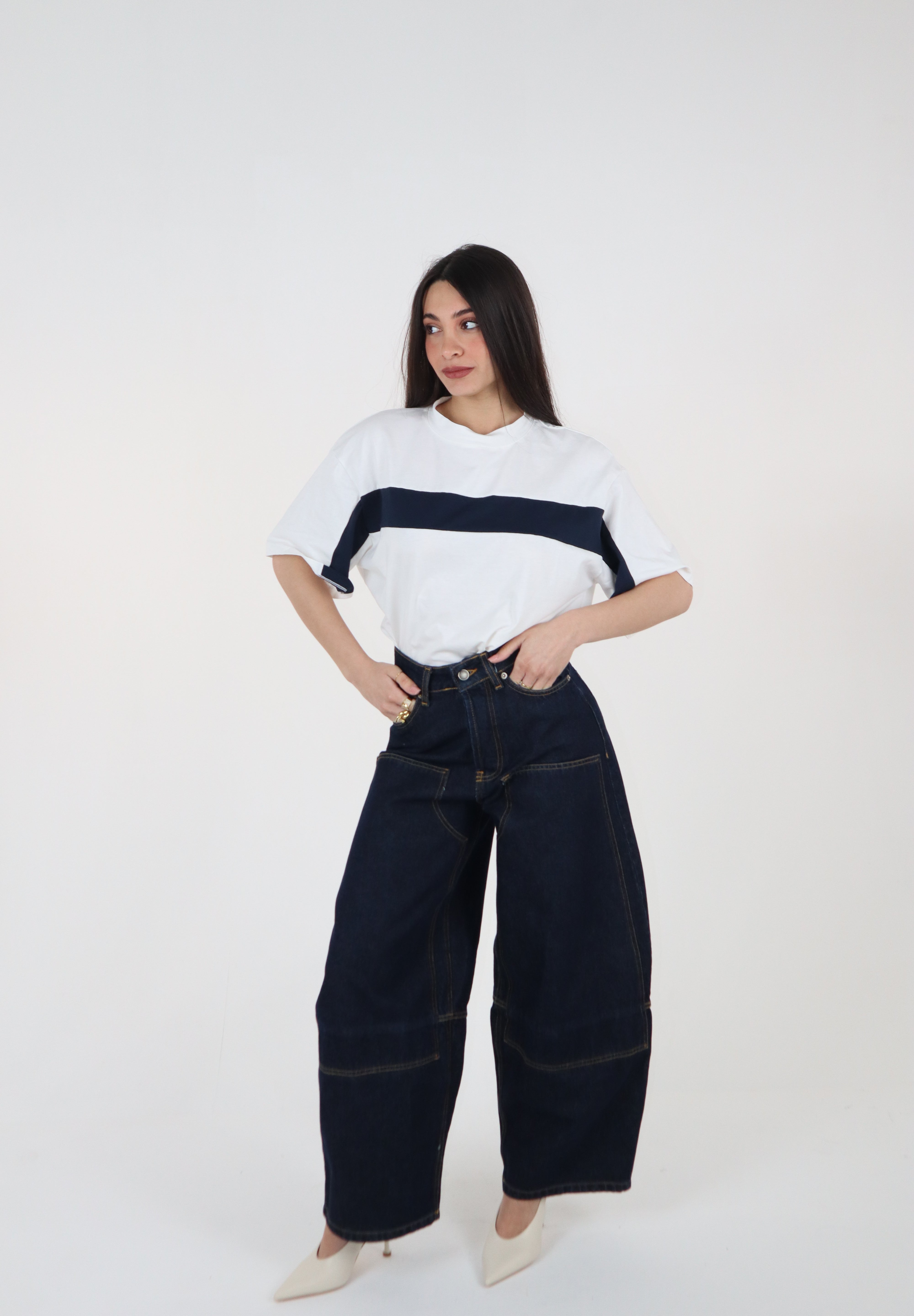 T-SHIRT PANNA BLU