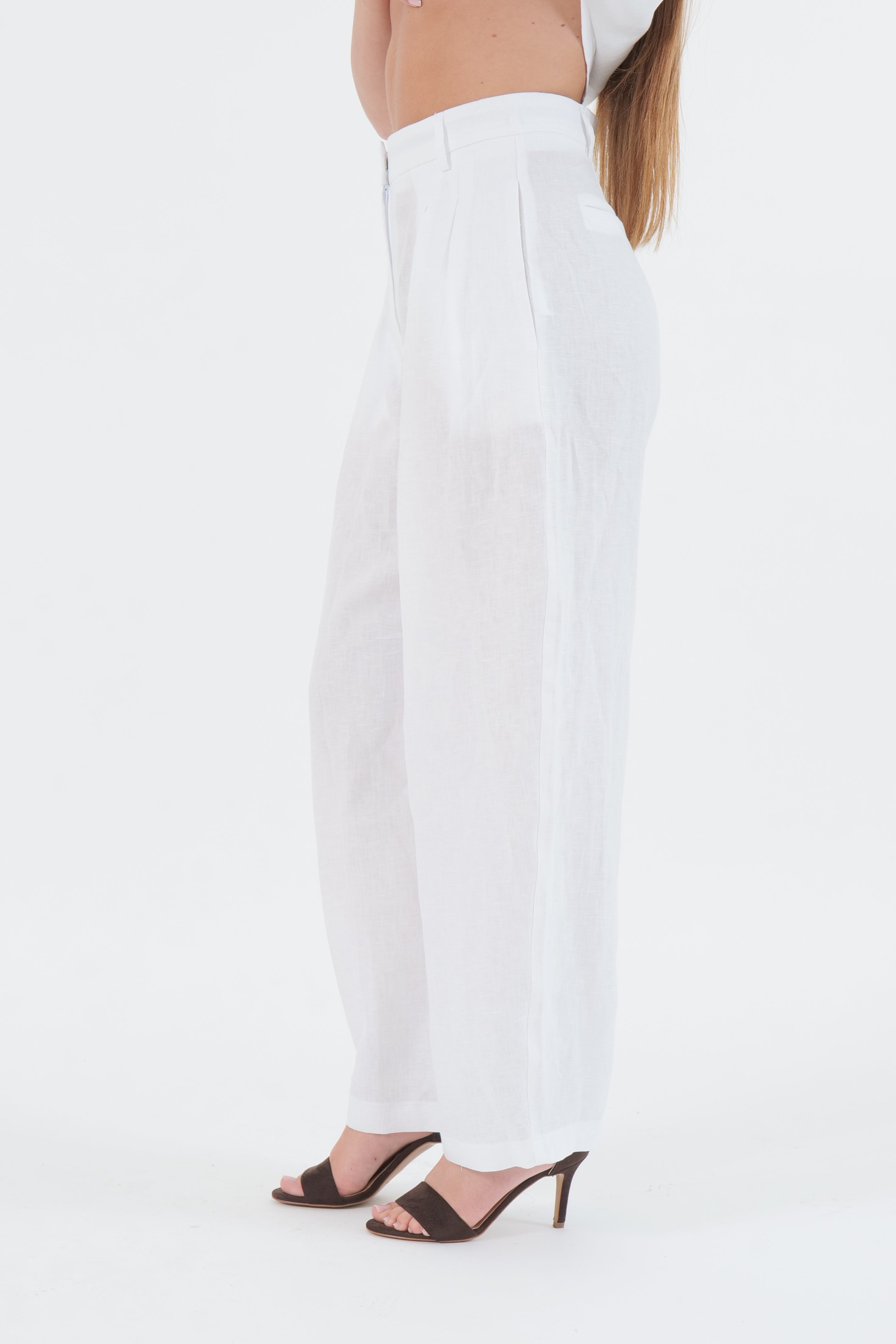 PANTALONE LINO BIANCO