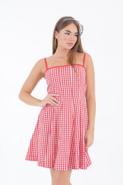 MINI DRESS VICHY ROSSO